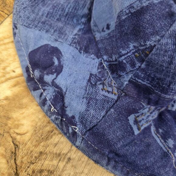 Vintage Y2K Denim Print Bucket Hat Indie Sleaze Skater 90s Graphic Grunge OS main image 7